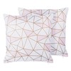 Beliani Rinkinys 2 dekoratyvinės pagalvės CLARKIA Medvilnė 45 x 45 cm Rožinė Geometrinis raštas