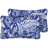 Beliani 2 sodo pagalvių rinkinys GLIMMER Augalinis raštas 30 x 50 cm mėlynas
