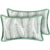 Beliani 2 sodo pagalvių rinkinys MEADOW augalų raštas 30 x 50 cm žalias