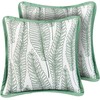 Beliani 2 sodo pagalvėlių rinkinys MEADOW Augalų raštas 45 x 45 cm Žalias