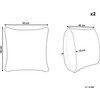 Beliani 2 sodo pagalvėlių rinkinys ELATI su augaliniu raštu 45 x 45 cm, tamsiai mėlynas