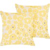 Beliani Rinkinys 2 dekoratyvinės pagalvės TRITELEIA Velvet 45 x 45 cm Geltonas Gėlių raštas