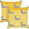 Beliani Rinkinys 2 dekoratyvinės pagalvės ACONITUM Velvet 45 x 45 cm Geltonas Gyvūnų raštas