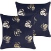 Beliani Rinkinys 2 dekoratyvinės pagalvės GOLDENROD Velvet 45 x 45 cm Juodas Augalinis raštas