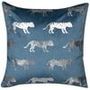 Beliani rinkinys iš 2 Velour dekoratyvinių pagalvių tigrų 45 x 45 cm mėlyna Bluebell