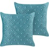 Beliani Rinkinys 2 dekoratyvinės pagalvės YARROW Velvet 45 x 45 cm Mėlyna Geometrinis raštas