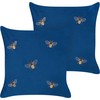 Beliani Rinkinys 2 dekoratyvinės pagalvės TALINUM Velvet 45 x 45 cm Mėlyna Gyvūnų raštas