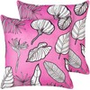 Beliani Rinkinys 2 dekoratyvinės pagalvės MALVA Velvet 45 x 45 cm Rožinė Gėlių raštas
