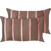 Beliani Rinkinys 2 poduszek dekoracyjnych CRODYLINE Welur 35 x 60 cm Ruda W paski