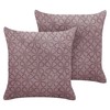 Beliani Rinkinys 2 dekoratyvinės pagalvės LARKSPUR Velvet 45 x 45 cm Rožinė Geometrinis raštas