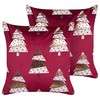 Beliani Rinkinys 2 Dekoratyvinės pagalvės GOLDSPRUCE Velvet 45 x 45 cm Raudona Kalėdų raštas