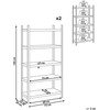 Beliani 2 sandėliavimo lentynų rinkinys XITTA Metal 150 cm 75 cm sidabrinės spalvos
