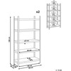 Beliani 2 metalinių sandėliavimo stelažų rinkinys XITTA, 180 cm, 90 cm, sidabrinės spalvos