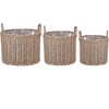 Beliani 3 krepšelių gėlėms rinkinys PENDULA 33/37/45 cm natūralus technorotangas