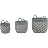 Beliani 3 gėlių krepšelių rinkinys GEFIRA 31/39/49 cm pilkas technorotangas