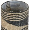Beliani 3 vazonų rinkinys RATTAIL, jūros žolė, 32/29/27 cm, juodas