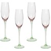 Beliani Rinkinys 4 kieliszków do szampana flet DIOPSIDE 200 ml Rožinė