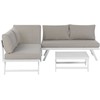 Lauko baldų komplektas Beliani Sodo kampinė sofa su staliuku 5 asmenims COCCORINO smėlio ir pilkos spalvos metalas