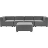 Lauko baldų komplektas Beliani Modulinė sodo sofa su pufu 4 asmenims AREZZO, pilka