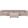 Lauko baldų komplektas Beliani 4 vietų modulinė sodo sofa su pufu AREZZO smėlio spalvos