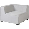 Lauko baldų komplektas Beliani Sodo kampinė sofa su pufu 7 asmenims AREZZO kairinė šviesiai pilka modulinė