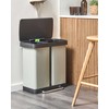 Beliani Dvikamerė šiukšliadėžė su pedalu 60 L ECOSORT metalinė šviesiai žalia