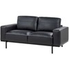 Beliani Dvivietė sofa SOVIK iš dirbtinės odos, juoda
