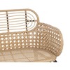 Sofa Beliani Sodo suoliukas su pagalve PRATELLO 122 cm, technorotangas, natūrali spalva