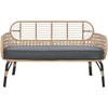 Sofa Beliani Sodo suoliukas su pagalve PRATELLO 122 cm, technorotangas, natūrali spalva