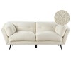 Beliani 3 vietų sofa LENVIK, buklė audinys, balta