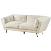 Beliani 3 vietų sofa LENVIK, buklė audinys, balta