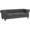 Beliani Trijų vietų sofa CHESTERFIELD Pilka