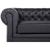 Beliani Trivietė sofa CHESTERFIELD Natūrali oda Juoda