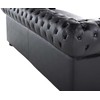 Beliani Trivietė sofa CHESTERFIELD Natūrali oda Juoda