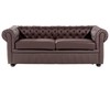 Beliani Trijų vietų sofa CHESTERFIELD Natūrali oda Ruda