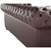 Beliani Trijų vietų sofa CHESTERFIELD Natūrali oda Ruda