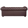 Beliani Trijų vietų sofa CHESTERFIELD Natūrali oda Ruda