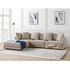 Beliani 3 vietų sofa SIGTUNA, smėlio spalvos su otomane