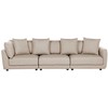 Beliani 3 vietų sofa SIGTUNA, smėlio spalvos su otomane