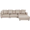 Beliani 3 vietų sofa SIGTUNA, smėlio spalvos su otomane