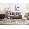Beliani Trivietė sofa VISKAN, velvetinis audinys, tamsiai pilka