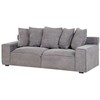 Beliani Trivietė sofa VISKAN, velvetinis audinys, tamsiai pilka
