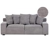 Beliani Trivietė sofa VISKAN, velvetinis audinys, tamsiai pilka