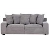 Beliani Trivietė sofa VISKAN, velvetinis audinys, tamsiai pilka