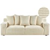 Beliani 3 vietų sofa VISKAN Velvetinis šviesiai smėlio spalvos