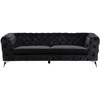 Beliani Trivietė sofa SOTRA aksominė juoda