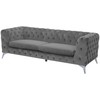 Beliani 3 vietų sofa SOTRA aksominė pilka