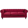 Beliani 3 vietų sofa CHESTERFIELD veliūrinė bordinė