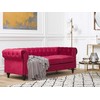 Beliani 3 vietų sofa CHESTERFIELD veliūrinė bordinė
