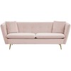 Beliani Trivietė sofa FREDERICA veliūrinė rožinė